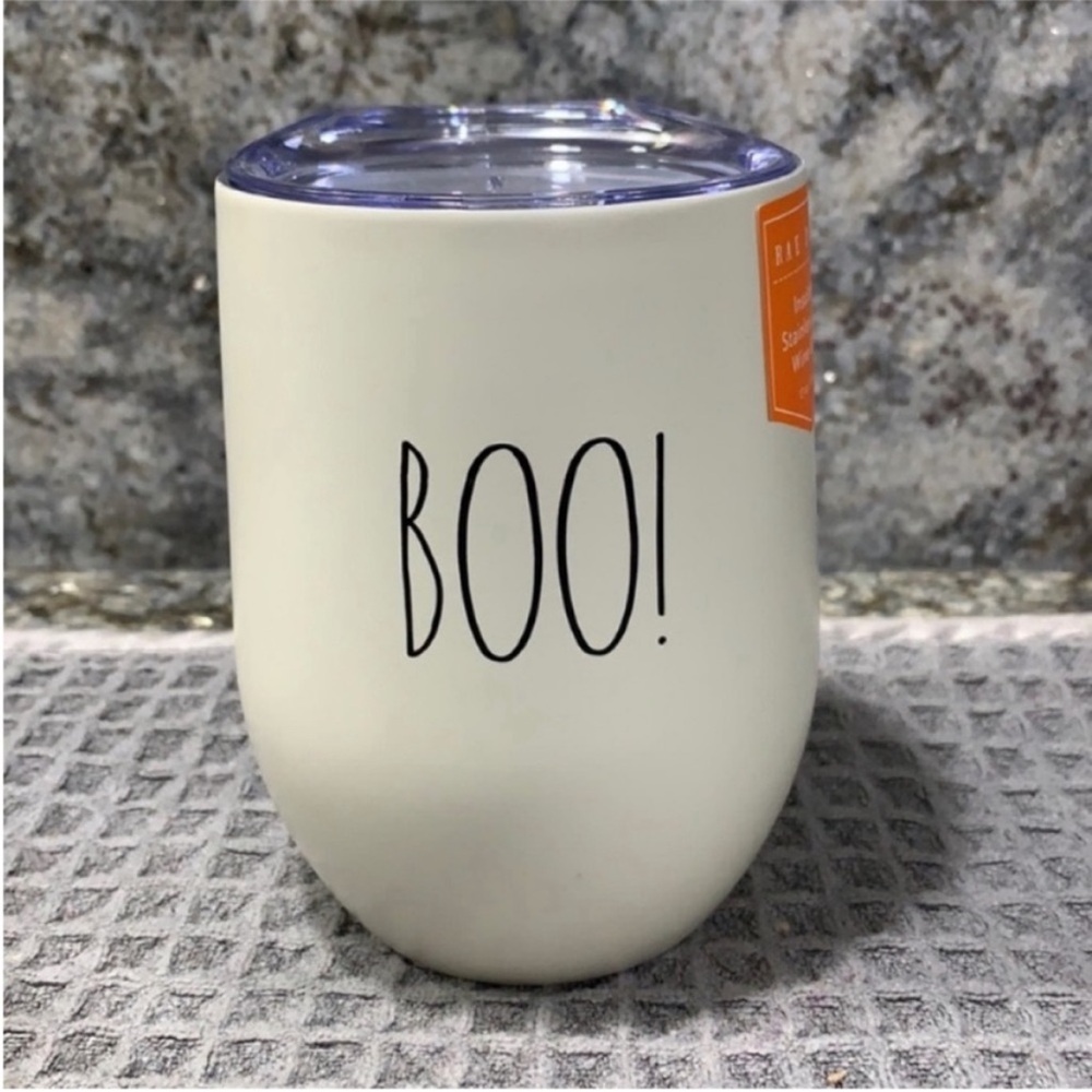 NWT Rae Dunn “BOO!” Insulated Stainless Steel Wine Tumbler 12 oz Halloween